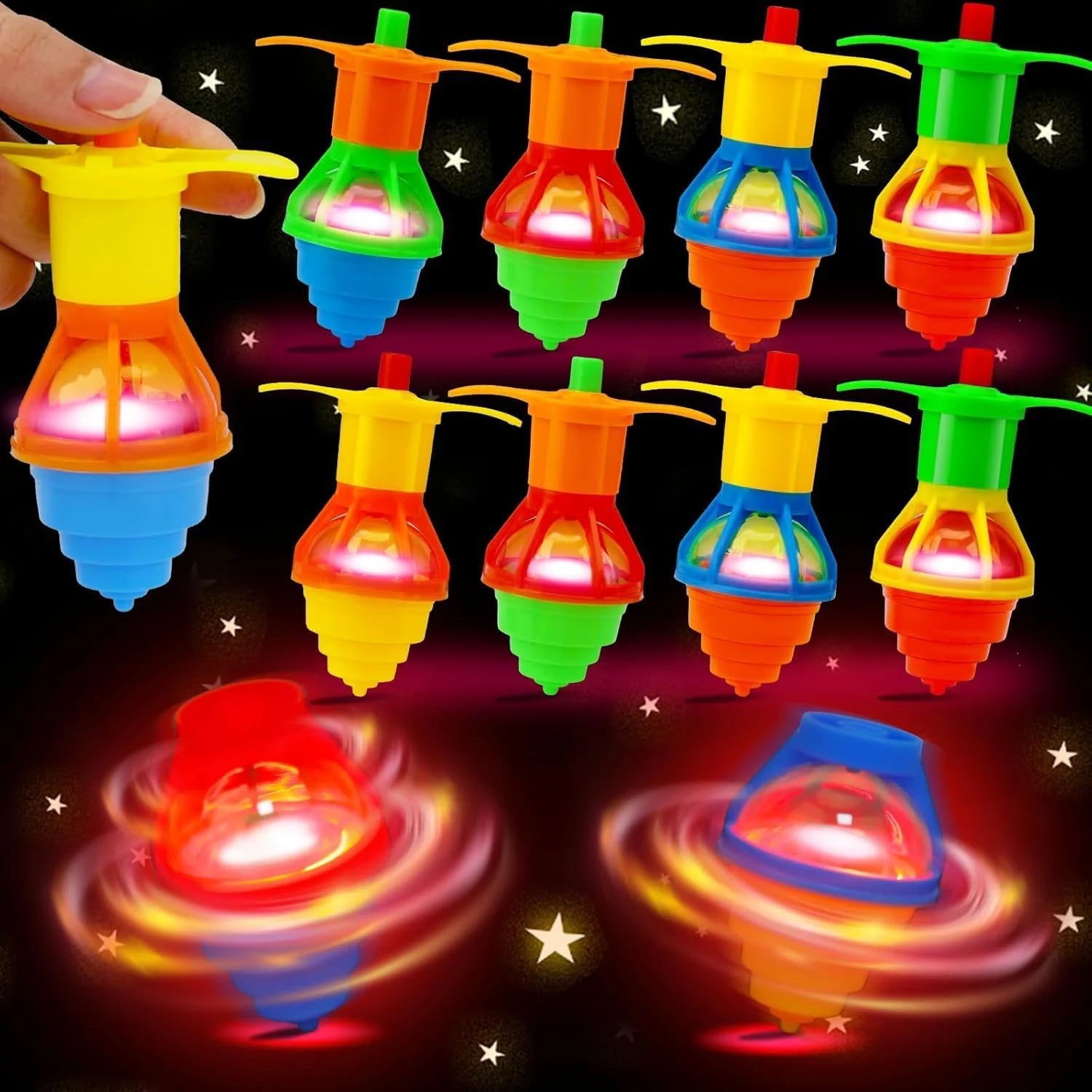 LED Light up Gyroscope Spinner tops- 50 Ct. - .56 each! - 4 inches tall- $28 for 50 toys!